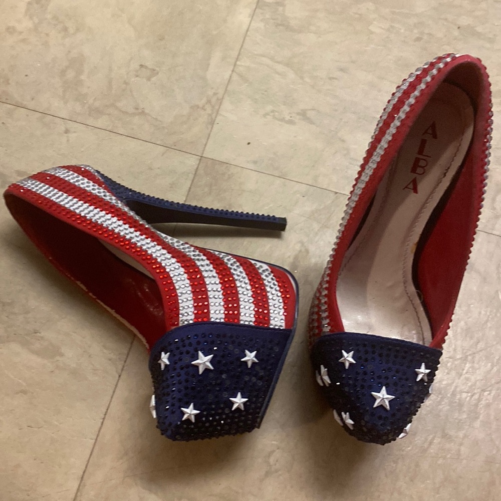 Bling USA flag heels